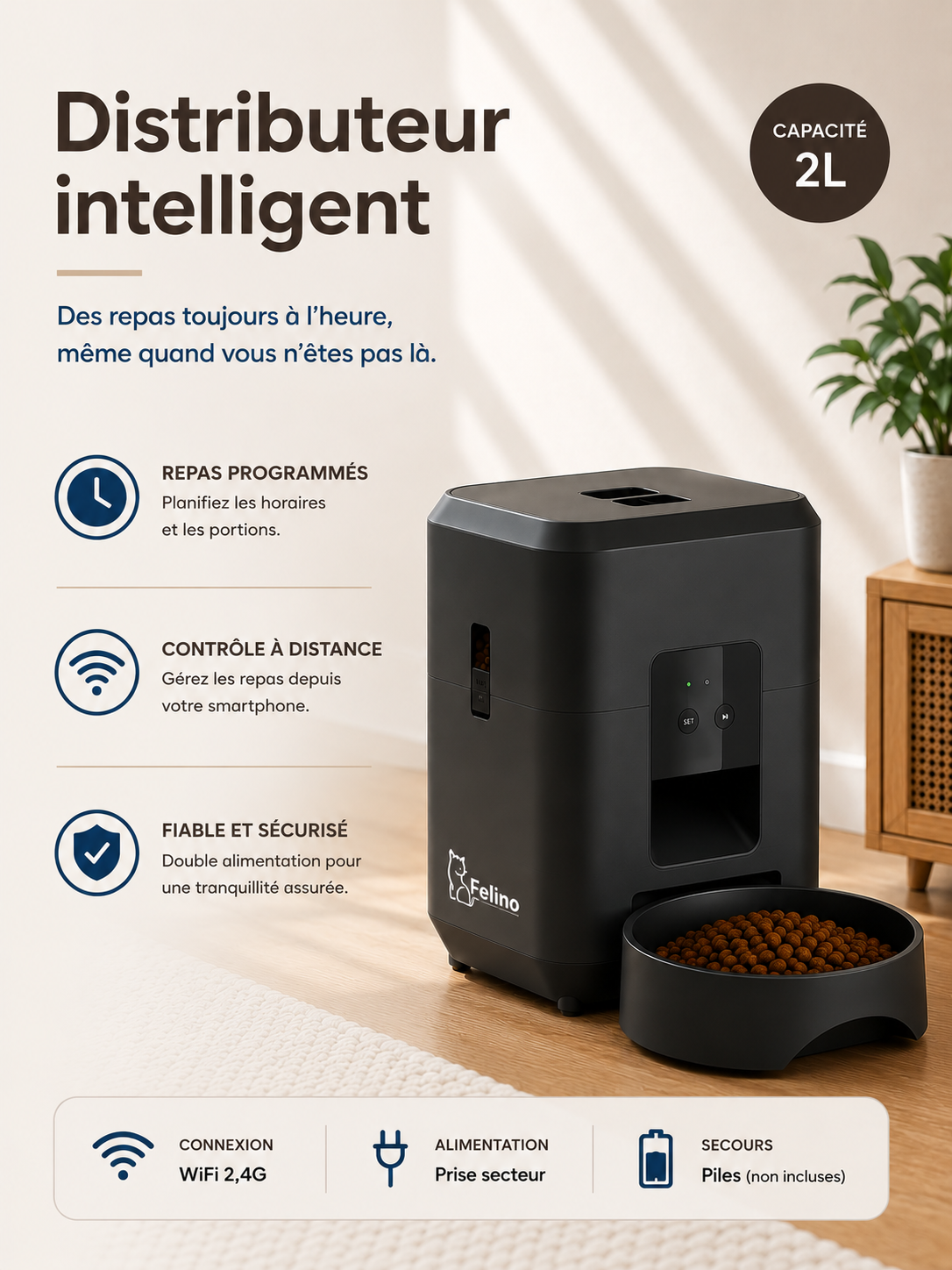 Distributeur de croquette Intelligent Connecté