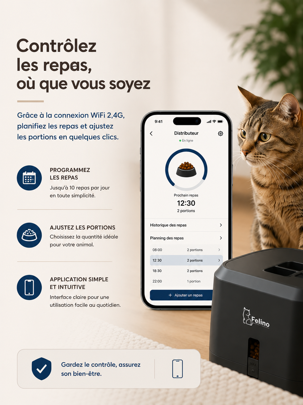 Distributeur de croquette Intelligent Connecté