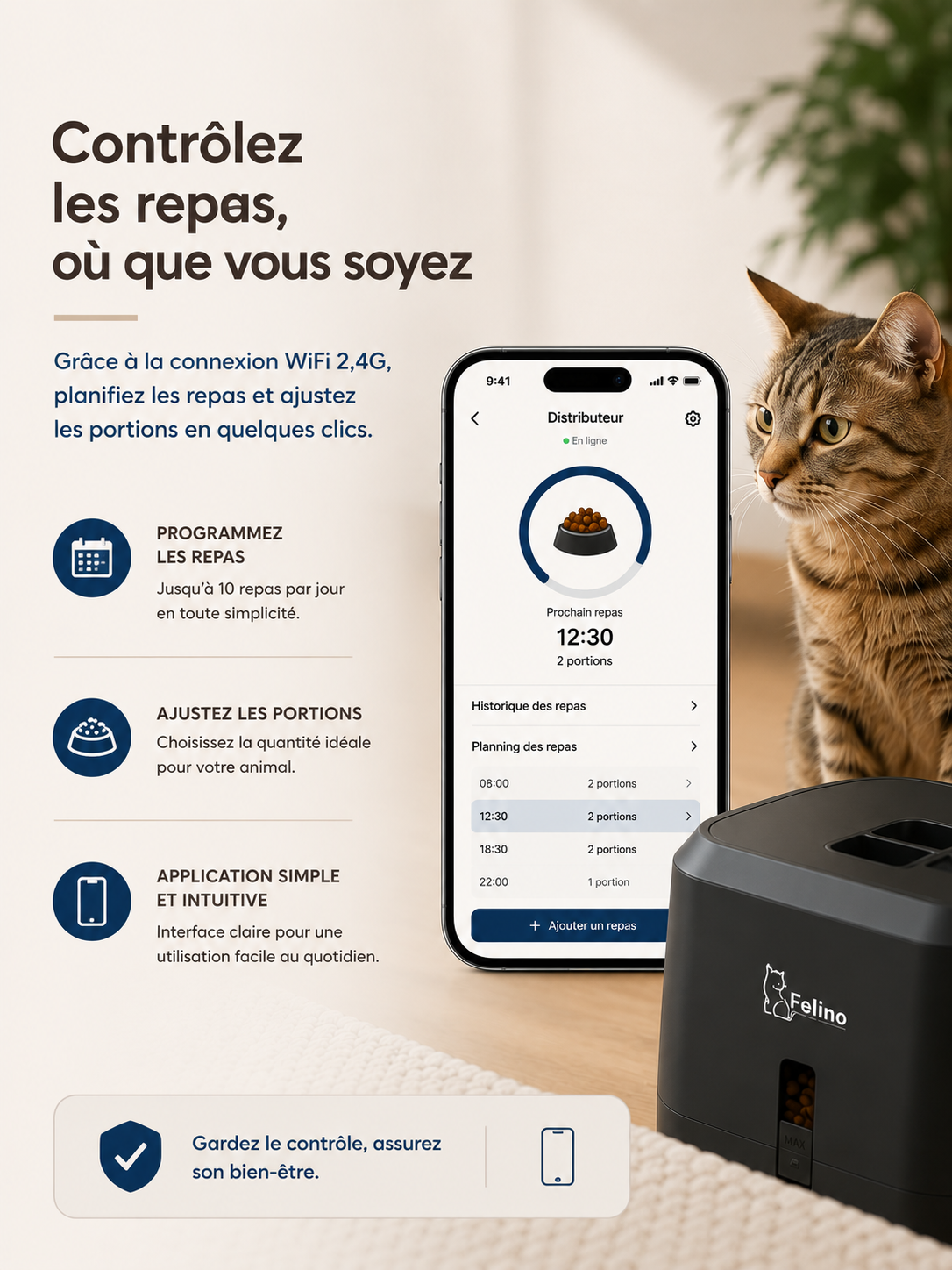 Distributeur de croquette Intelligent Connecté
