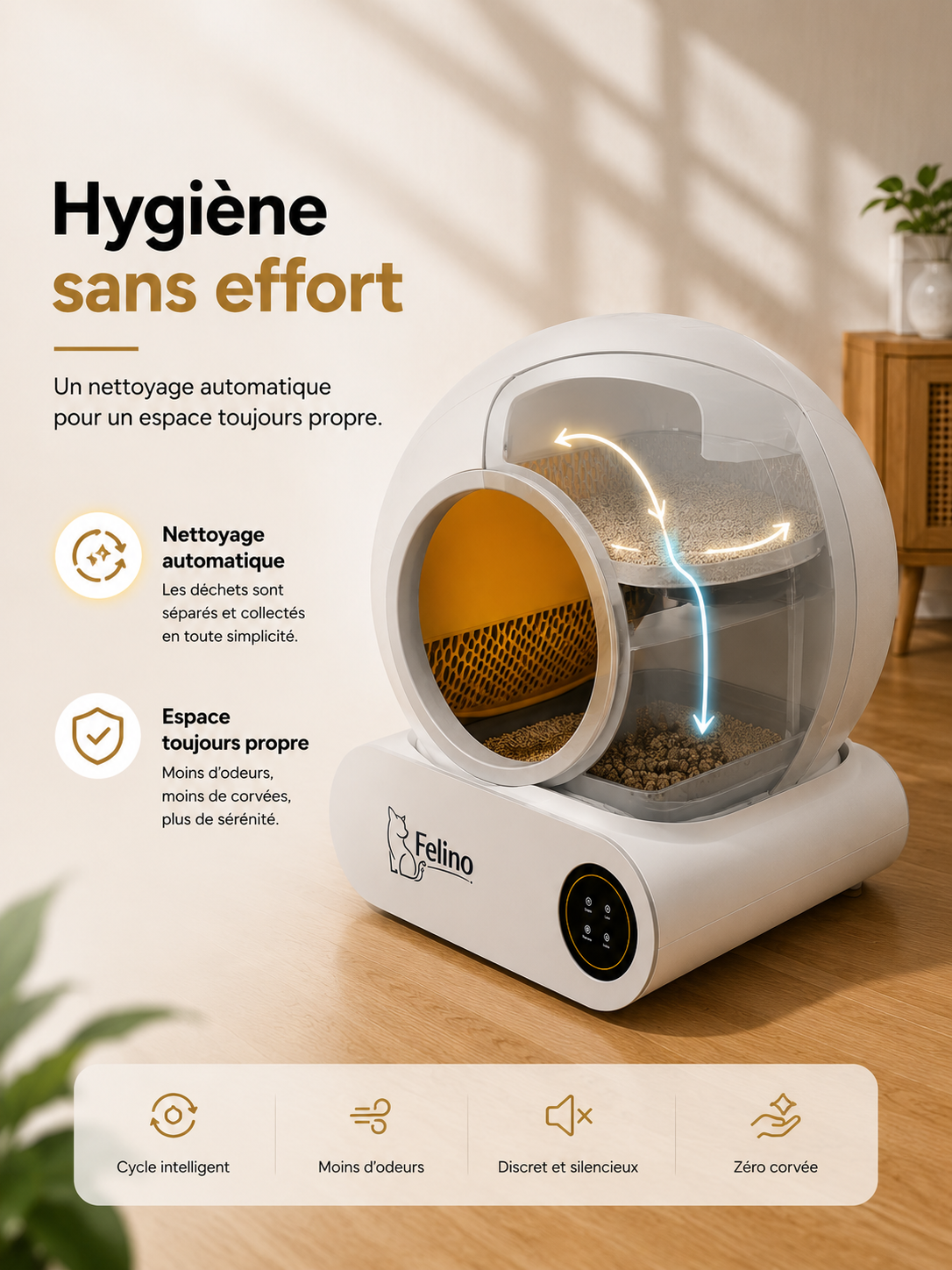 Litière Automatique Connectée Pour Chat