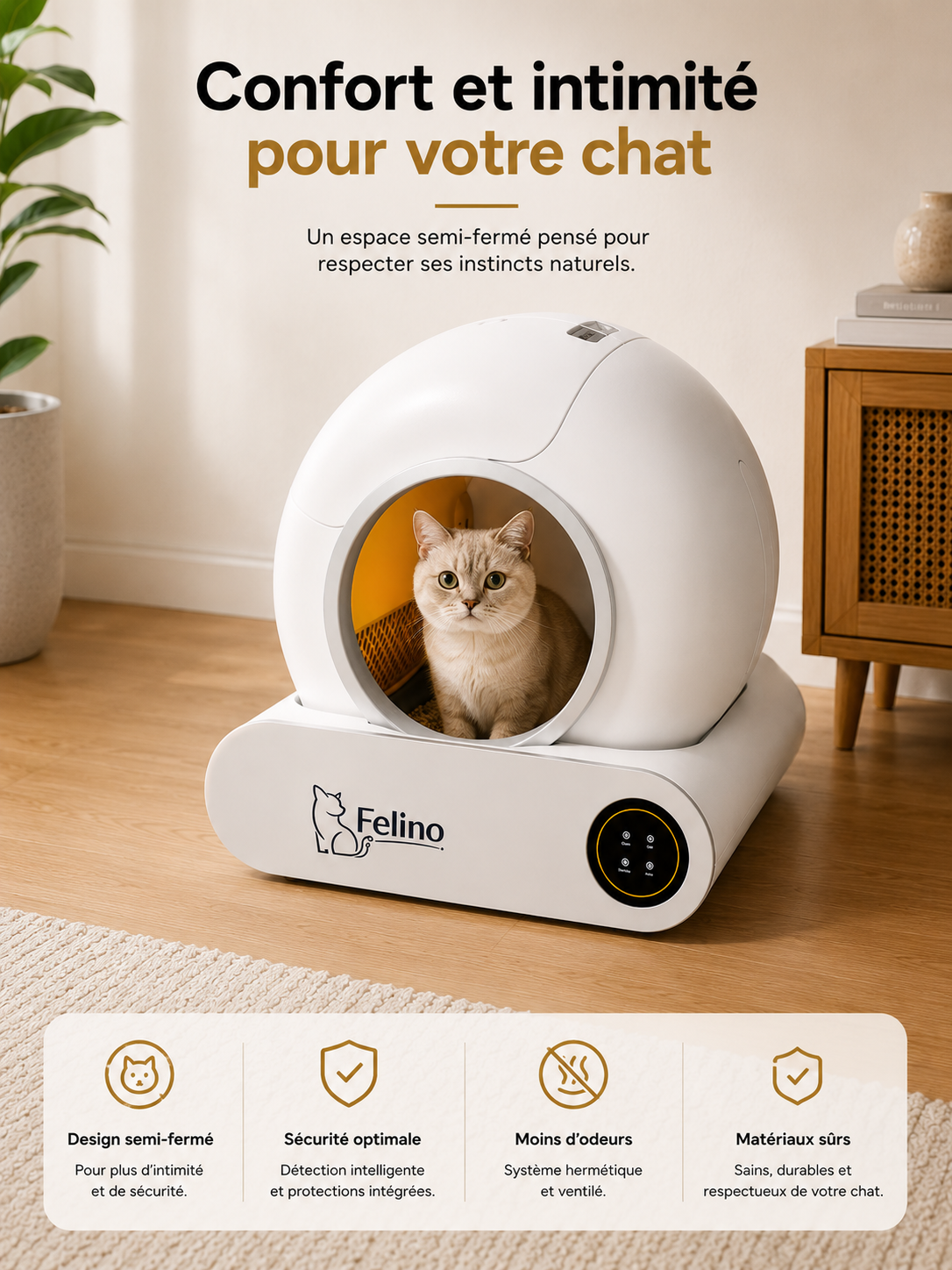 Litière Automatique Connectée Pour Chat