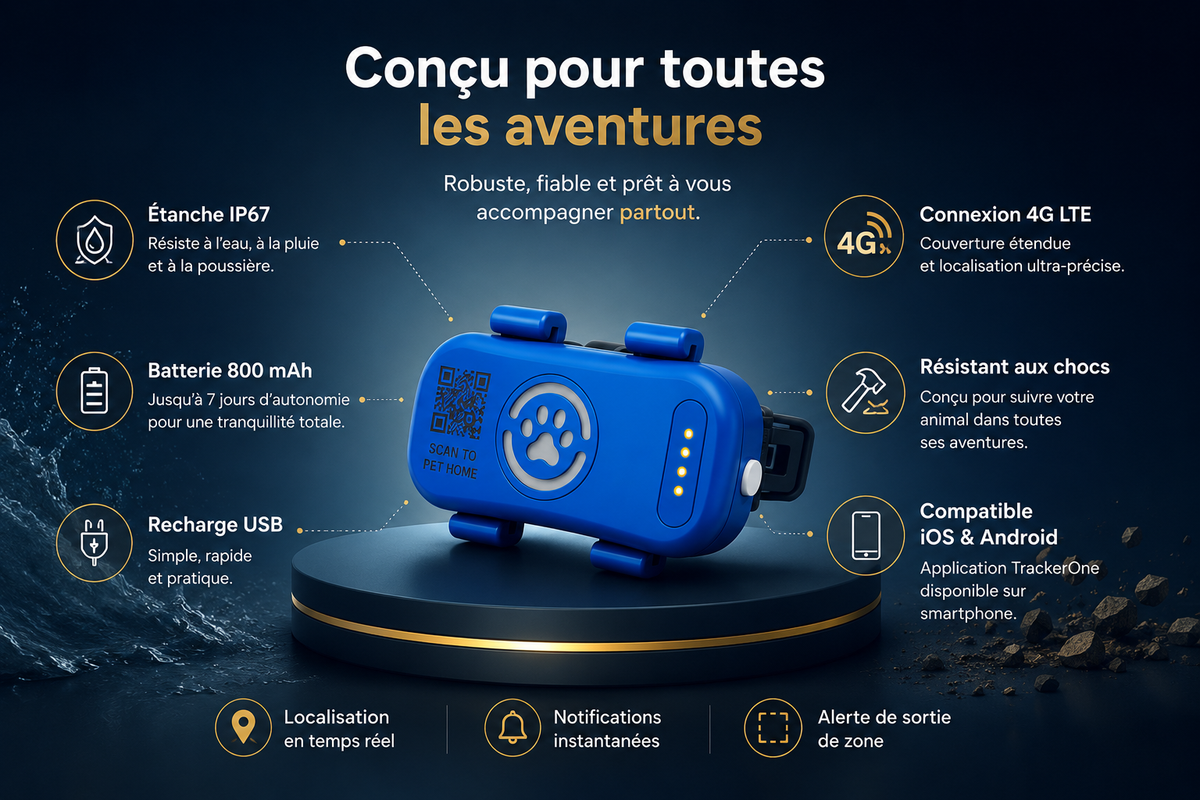 Traceur GPS Anti-Perte pour Chien & Chat